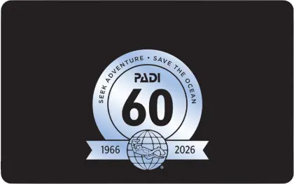 PADI 60th anniversary special edition cert card